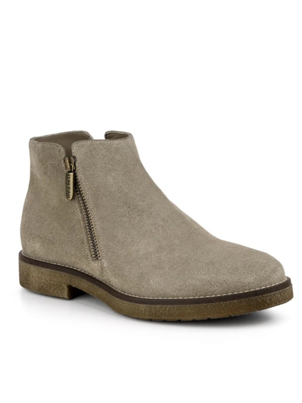 ITALEAU FOLIANA Waterproof Taupe Suede Ankle Zip Bootie Boots EU 40/US 9.5 Italy